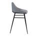 Chaise haute tissu gris et pieds en acier noir Padou - lot de 2 - Photo n°5