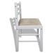 Chaise hévéa massif blanc et assise tissu Yano - Lot de 2 - Photo n°4