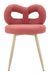 Chaise Ilary rose bouclée design glamour moderne - Photo n°1