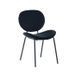 Chaise incurvée en velours noir - Pieds en métal laqué noir - L58,5 x l56 x H85 cm - SHEILA - Photo n°1