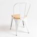 Chaise industrielle acier blanc brillant et assise pin massif clair Kontoir - Lot de 2 - Photo n°3