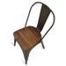 Chaise industrielle acier bronze et bois massif Woody - Photo n°5