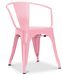 Chaise industrielle avec accoudoirs acier brillant Poka - Haut de gamme - Photo n°1