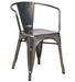 Chaise industrielle avec accoudoirs acier brossé brillant luxe - Photo n°1