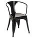 Chaise industrielle POKA Classique avec accoudoirs en acier brillant – Design vintage - Photo n°1