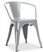 Chaise industrielle POKA Premium avec accoudoirs en acier brillant – Haut de gamme - Photo n°1