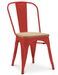 Chaise industrielle REKO en acier brillant et bois massif naturel – Design vintage - Photo n°1