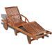 Chaise longue à roulettes acacia massif foncé huilé Sikash - Photo n°1
