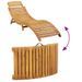 Chaise longue avec coussin beige bois d'acacia solide - Photo n°5