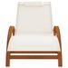 Chaise longue avec coussin blanc textilène/bois massif peuplier - Photo n°3