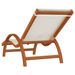 Chaise longue avec coussin blanc textilène/bois massif peuplier - Photo n°5