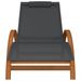 Chaise longue avec coussin gris textilène/bois massif peuplier - Photo n°3