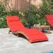 Chaise longue avec coussin rouge bois d'acacia solide - Photo n°1