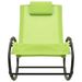 Chaise longue avec oreiller Acier et textilène Vert - Photo n°3