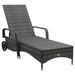 Chaise longue avec roues Résine tressée Anthracite - Photo n°2