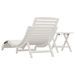Chaise longue avec table blanc bois massif d'acacia - Photo n°4