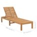 Chaise longue Bois de teck solide - Photo n°7