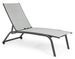 Chaise longue en aluminium et textylène noir Chloé - Lot de 4 - Photo n°1