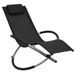 Chaise longue enfant textilène noir et métal gris Ardec - Photo n°1