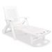 Chaise longue pliable avec repose-pieds plastique blanc Bouka - Photo n°1