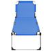 Chaise longue pliable extra haute pour seniors Bleu Aluminium - Photo n°3