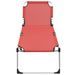 Chaise longue pliable extra haute pour seniors Rouge Aluminium - Photo n°3