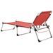 Chaise longue pliable extra haute pour seniors Rouge Aluminium - Photo n°5