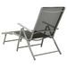 Chaise longue pliable Textilène et aluminium Noir et argenté - Photo n°4