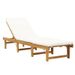 Chaise longue pliable tissu blanc et acacia massif clair Shika - Photo n°1
