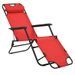 Chaise longue pliable tissu rouge et métal Cordi - Lot de 2 - Photo n°1