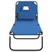 Chaise longue pliante bleu tissu oxford acier enduit de poudre - Photo n°3