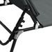 Chaise longue pliante gris tissu oxford acier enduit de poudre - Photo n°9