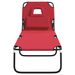 Chaise longue pliante rouge tissu oxford acier enduit de poudre - Photo n°3