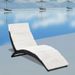 Chaise longue pliante tissu blanc et résine tressée noire Manap - Photo n°4