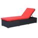 Chaise longue polyester rouge et résine noire Imia - Photo n°1