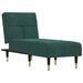 Chaise longue vert foncé velours - Photo n°2