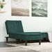 Chaise longue vert foncé velours - Photo n°1