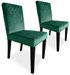 Chaise matelassée velours vert Menti - Lot de 2 - Photo n°1