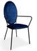 Chaise médaillon avec accoudoirs velours bleu Richard - Lot de 2 - Photo n°1