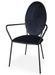 Chaise médaillon avec accoudoirs velours noir Richard - Lot de 2 - Photo n°2