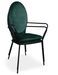 chaise médaillon avec accoudoirs velours vert Richard - Lot de 2 - Photo n°4