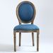 Chaise médaillon bois et tissu bleu Louis XVI - Lot de 2 - Photo n°3