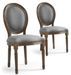 Chaise médaillon bois et tissu gris Louis XVI - Lot de 2 - Photo n°1