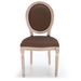 Chaise médaillon bois et tissu marron Louis XVI - Lot de 2 - Photo n°1