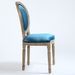 Chaise médaillon bois et velours bleu Louis XVI - Lot de 2 - Photo n°4
