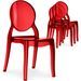 Chaise médaillon empilable plexiglas rouge Darius - Lot de 4 - Photo n°1