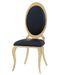 Chaise médaillon simili cuir et pieds métal doré effet miroir Joliva - Lot de 4 - Photo n°1