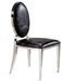 Chaise médaillon simili cuir noir effet croco et pieds métal argenté effet miroir Arel - Lot de 4 - Photo n°1