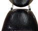 Chaise médaillon simili cuir noir effet croco et pieds métal argenté effet miroir Arel - Lot de 4 - Photo n°3