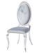 Chaise médaillon velours et pieds métal argenté effet miroir Joliva - Lot de 4 - Photo n°1